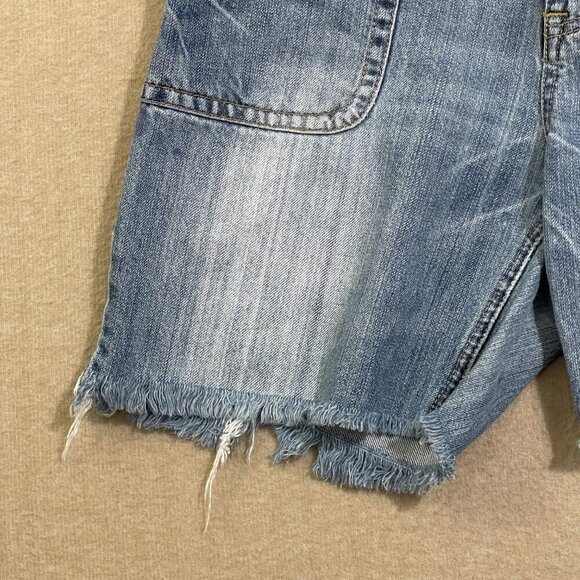 Mossimo Shorts Juniors 11 Denim Blue Distressed Cutoff - Picture 3 of 12